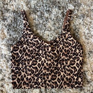 Offline by Aerie Real Me Low Key Longline Sports Bra Leopard